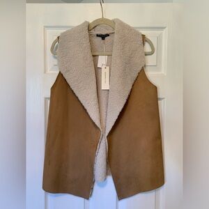 Elegant Tan Shearling Vest for Women